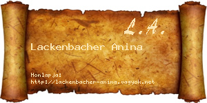 Lackenbacher Anina névjegykártya